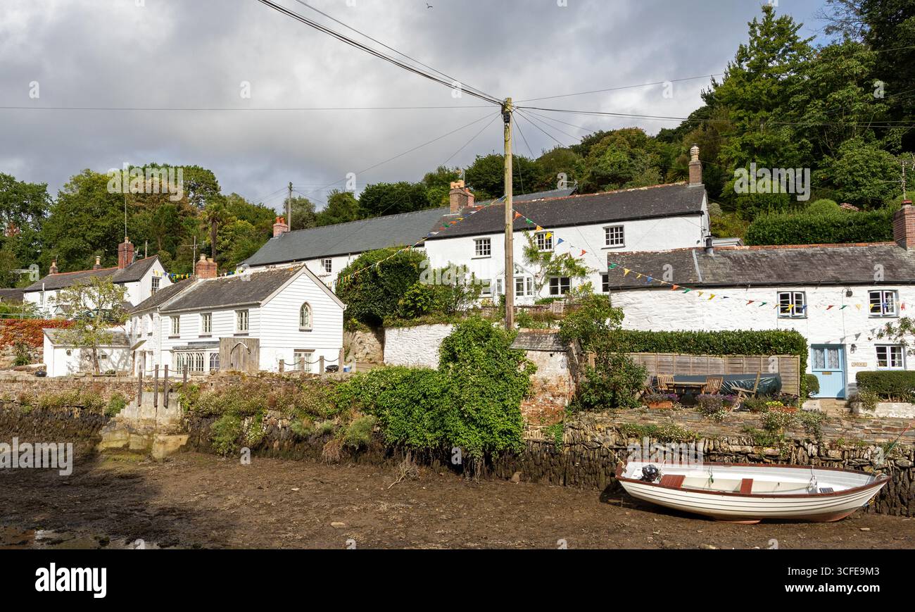 Lokale Häuser und Cottages Helford Cornwall UK Stockfoto