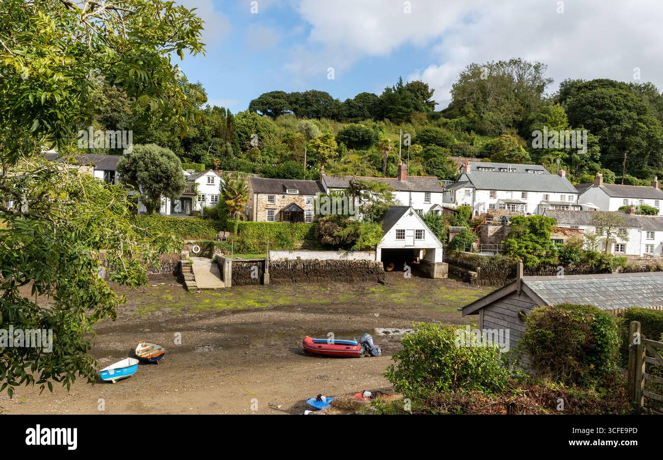 Lokale Häuser und Cottages Helford Cornwall UK Stockfoto