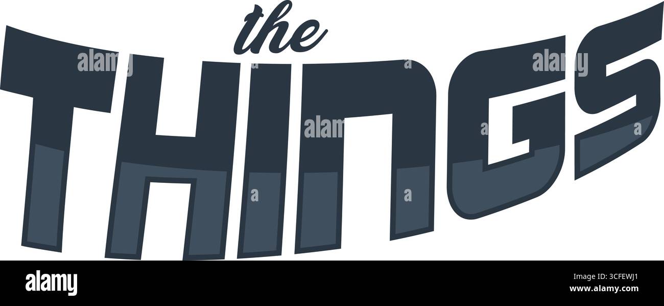 Aggressives Schriftzeichen für das Things-Logo Stock Vektor