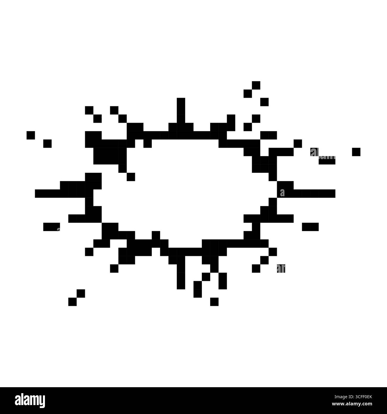 Mosaikgrafik-Symbol mit explodierender Form mit Sterneneffekt im 8-Bit-Design Stock Vektor