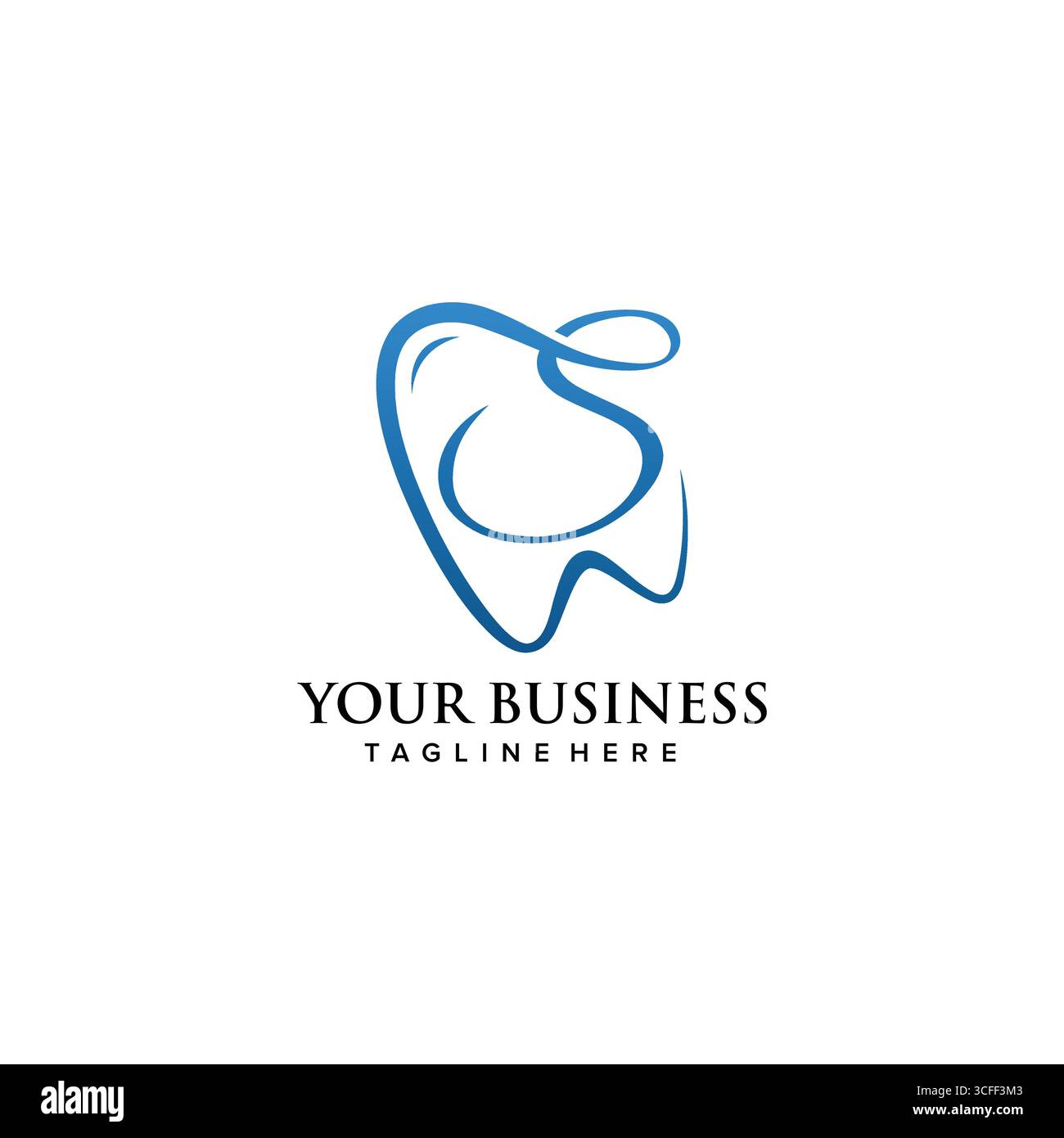 Zahnklinik Initial Letter S Logo Design Continuousline Luxus Stil. Vektorabbildung Stock Vektor