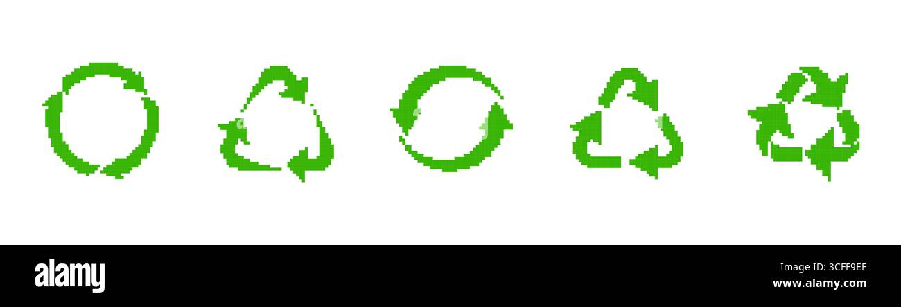 Farbenfrohe Retro-Robotergesichter im Pixelstil Stock Vektor