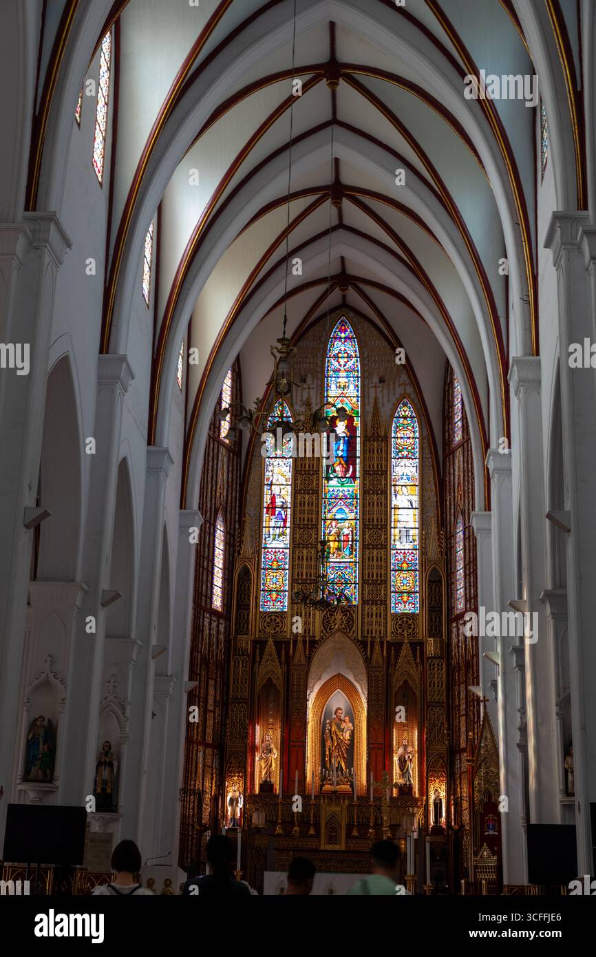 St. Joseph's Cathedral, Hanoi. Im gotischen mittelalterlichen Stil Stockfoto