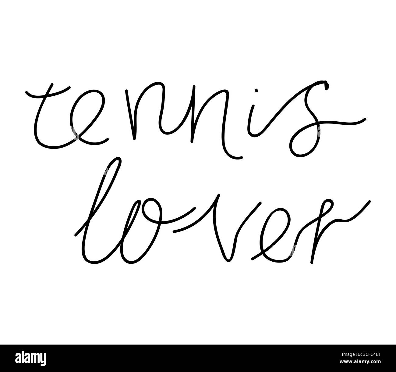 Handgeschriebenes Design für Tennisliebhaber, das die Leidenschaft für den Sport in minimalistischem Stil zum Ausdruck bringt Stock Vektor