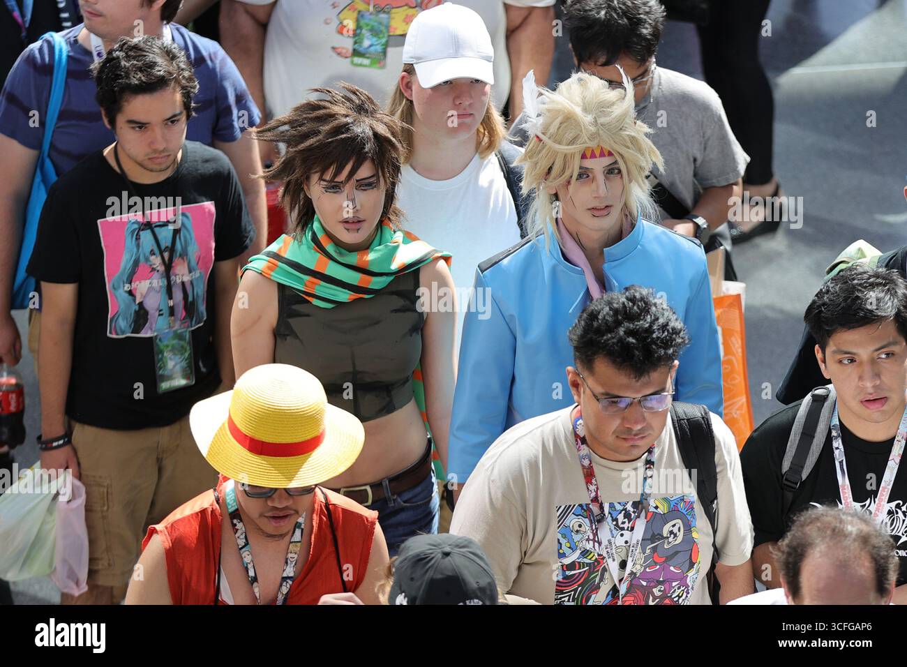New York, Usa. August 2025. Anime NYC 2025 wird am 22. August im Javits Center in New York fortgesetzt und bringt Tausende von Fans zusammen, um die japanische Popkultur zu feiern. Die Konferenz bietet exklusive Vorführungen, interaktive Ausstellungen, Cosplay-Shows und Gastauftritte führender japanischer Künstler. Als eines der größten Anime-Events in den Vereinigten Staaten hebt es den globalen Einfluss der Anime- und Manga-Kultur hervor. (Foto: Luiz Rampelotto/EuropaNewswire/NurPhoto) Credit: NurPhoto SRL/Alamy Live News Stockfoto