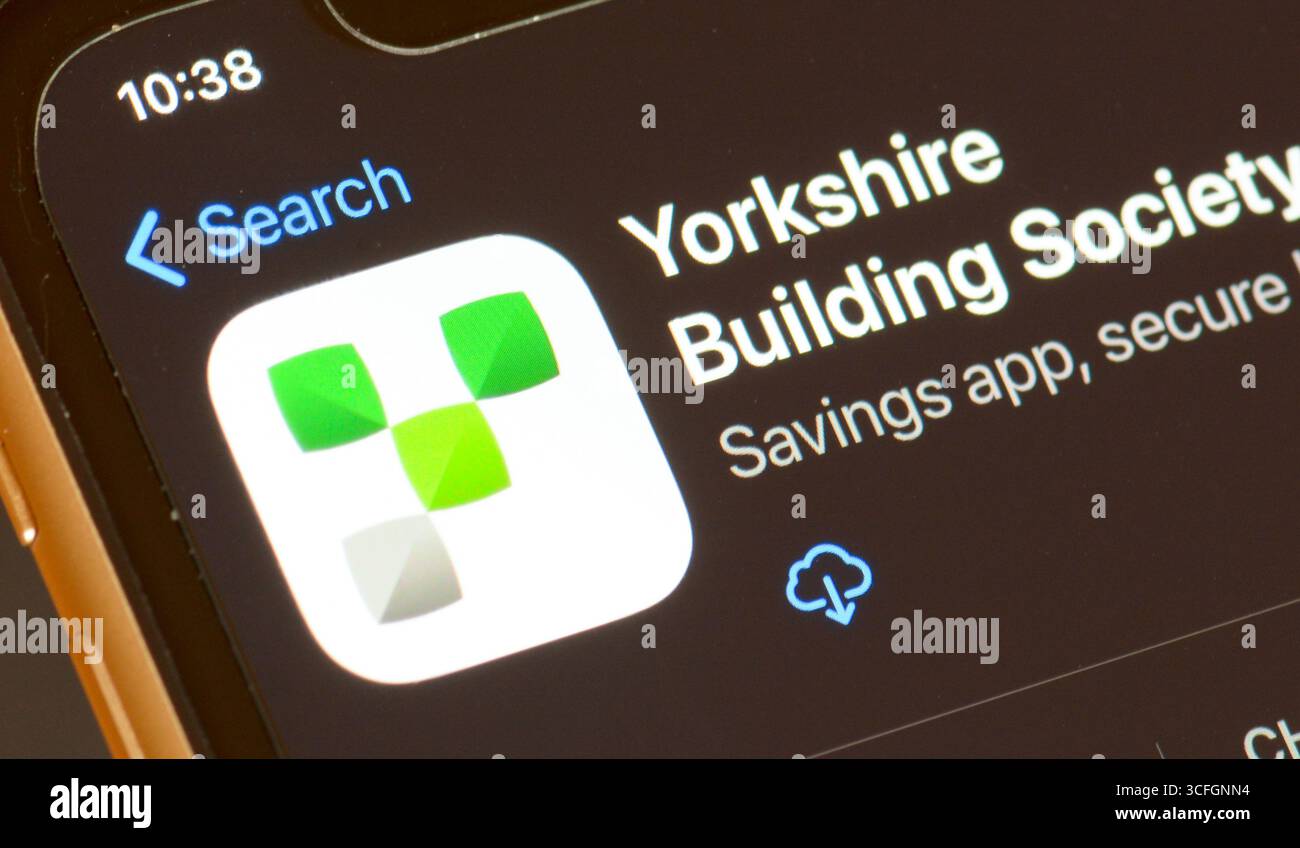 Yorkshire Building Society App im Apple App Store Stockfoto