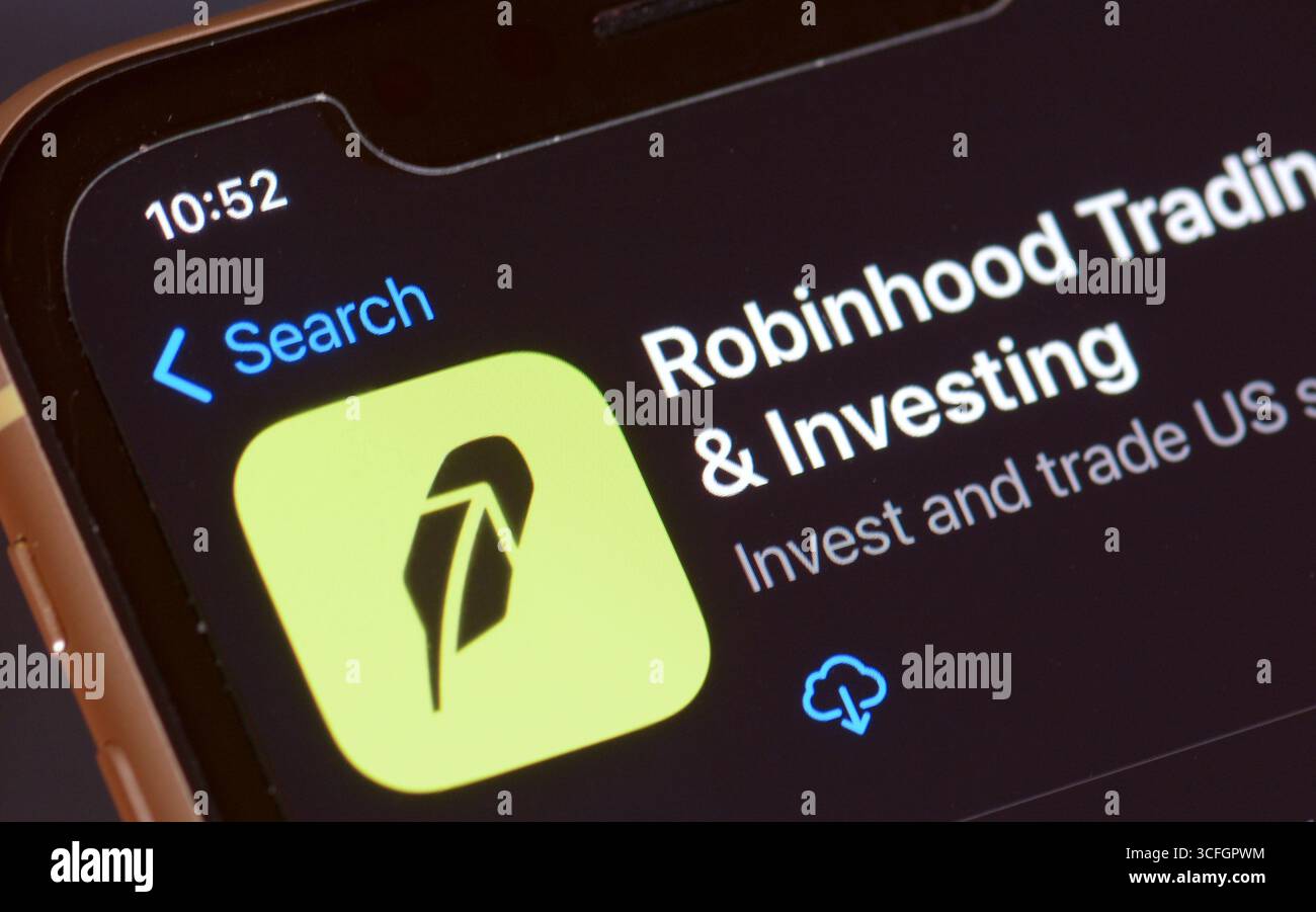 Robinhood Trading & Investing App im Apple App Store Stockfoto