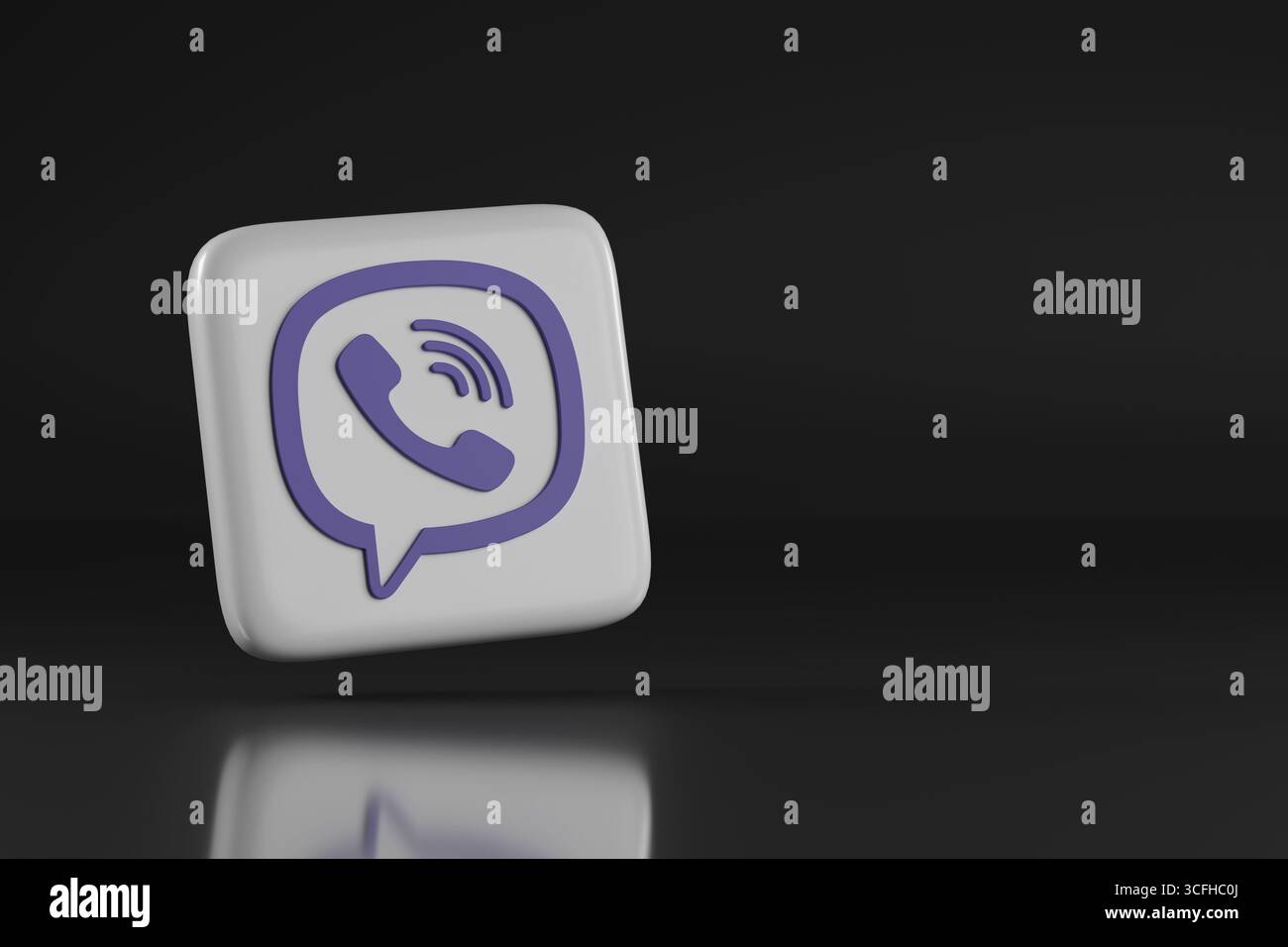 Buenos Aires, Argentinien; 11. August 2025: Viber-Logo mit Kopierraum. 3D-Abbildung. Stockfoto