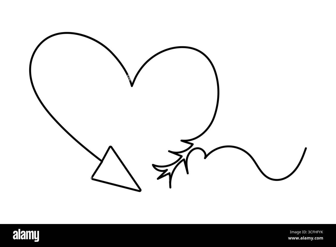 Pfeilsymbol in durchgehender einzeiliger Zeichnung mit minimalistischem Stil und einfacher Umrissdarstellung Stock Vektor