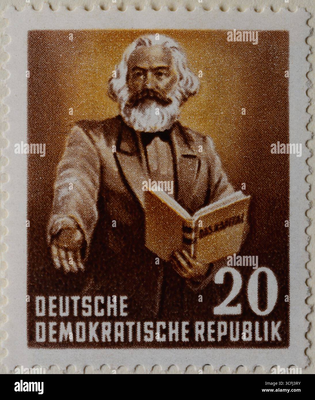 Karl Marx, 1818–1883, deutscher Philosoph, Ökonom, Historiker, Soziologe, Politiktheoretiker, Journalist und sozialistischer Revolutionär. Hochformat ein Stockfoto