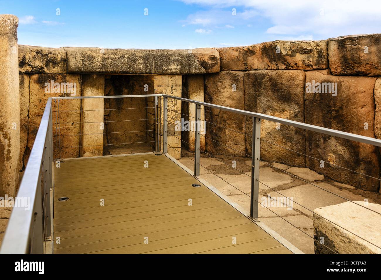 Megalithtempel von Hal Tarxien, 3250-2500 v. Chr., Erscheinungsbild ohne Zeltdach, UNESCO-Weltkulturerbe, Tarxien, Malta Stockfoto