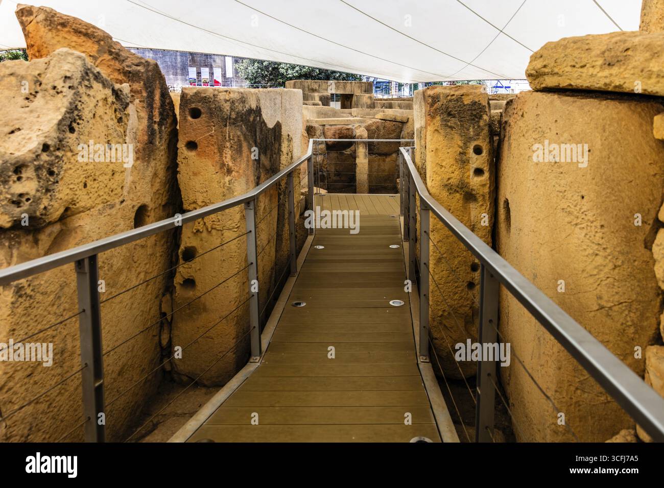 Megalithtempel von Hal Tarxien, 3250-2500 v. Chr., UNESCO-Weltkulturerbe, Tarxien, Malta Stockfoto