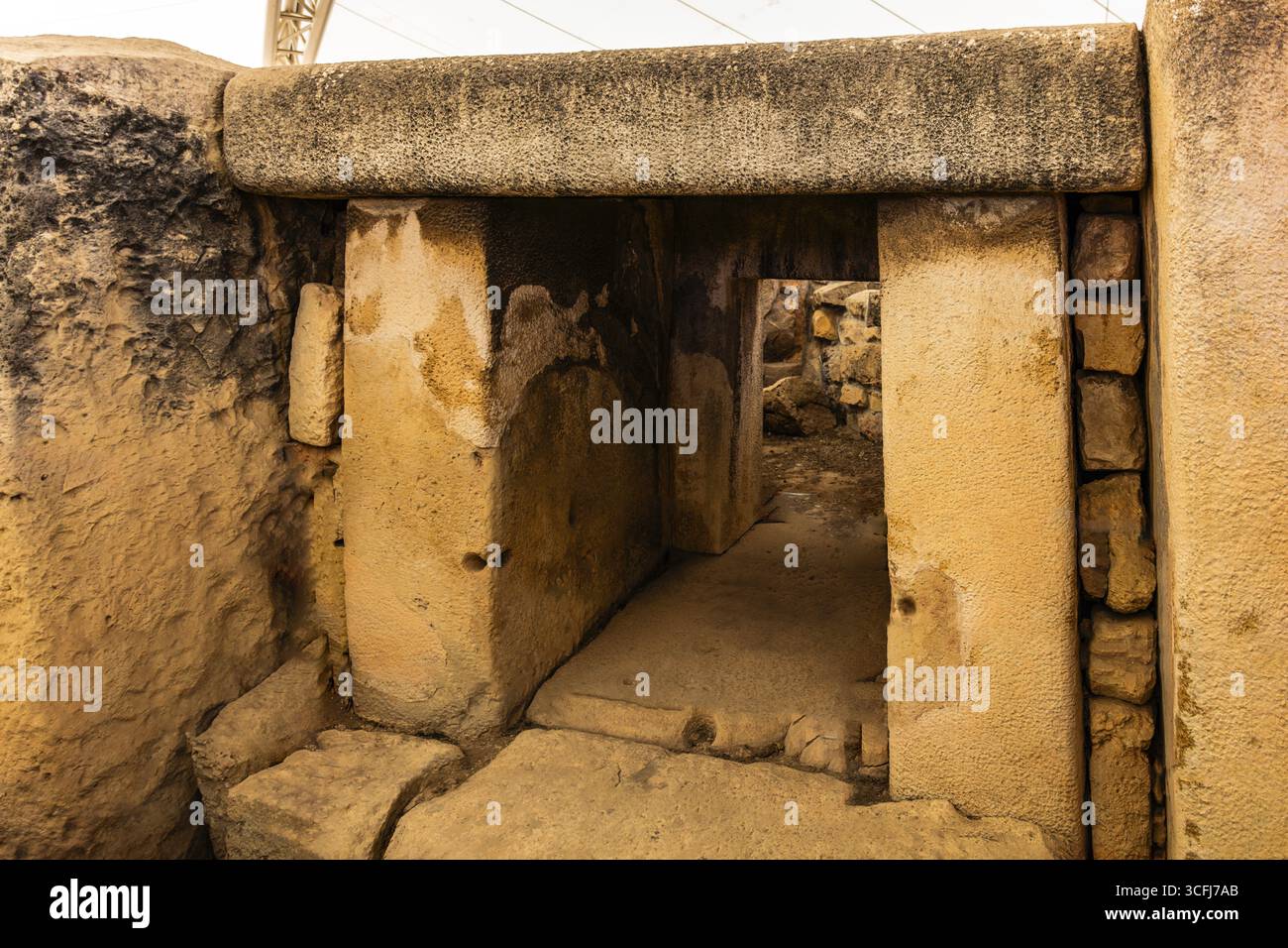 Megalithtempel von Hal Tarxien, 3250-2500 v. Chr., UNESCO-Weltkulturerbe, Tarxien, Malta Stockfoto