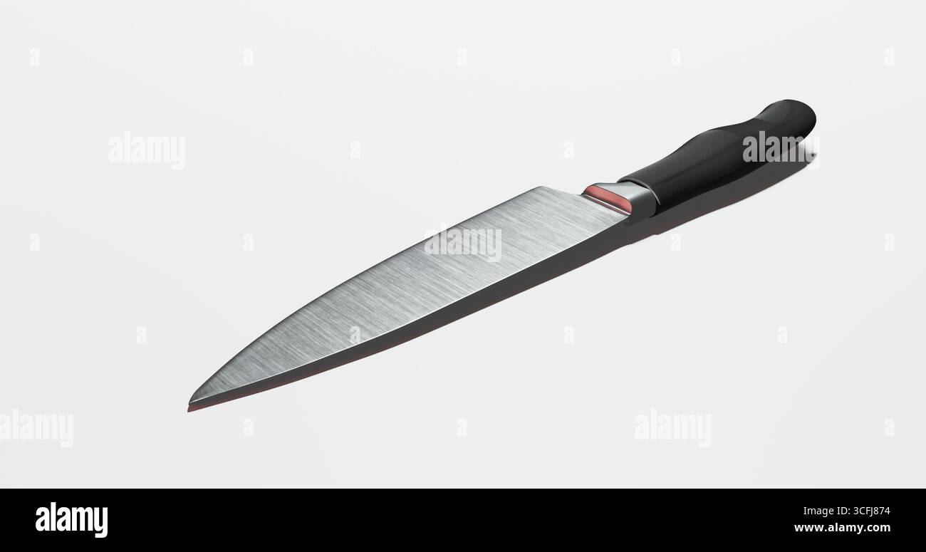 Isolierter 3D-Render eines Küchenmessers für den Kochberuf oder Küchenbesteck Stockfoto