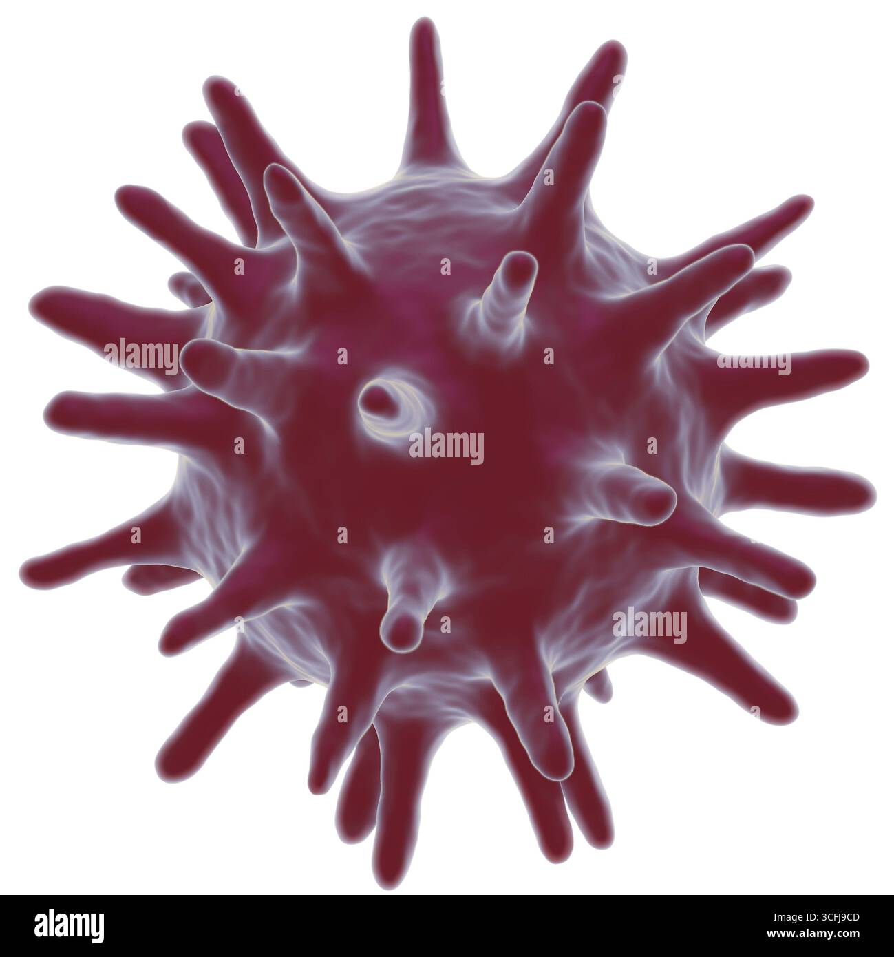 3D-Rendering von Grippe oder Virus für epidemische Krankheit Stockfoto