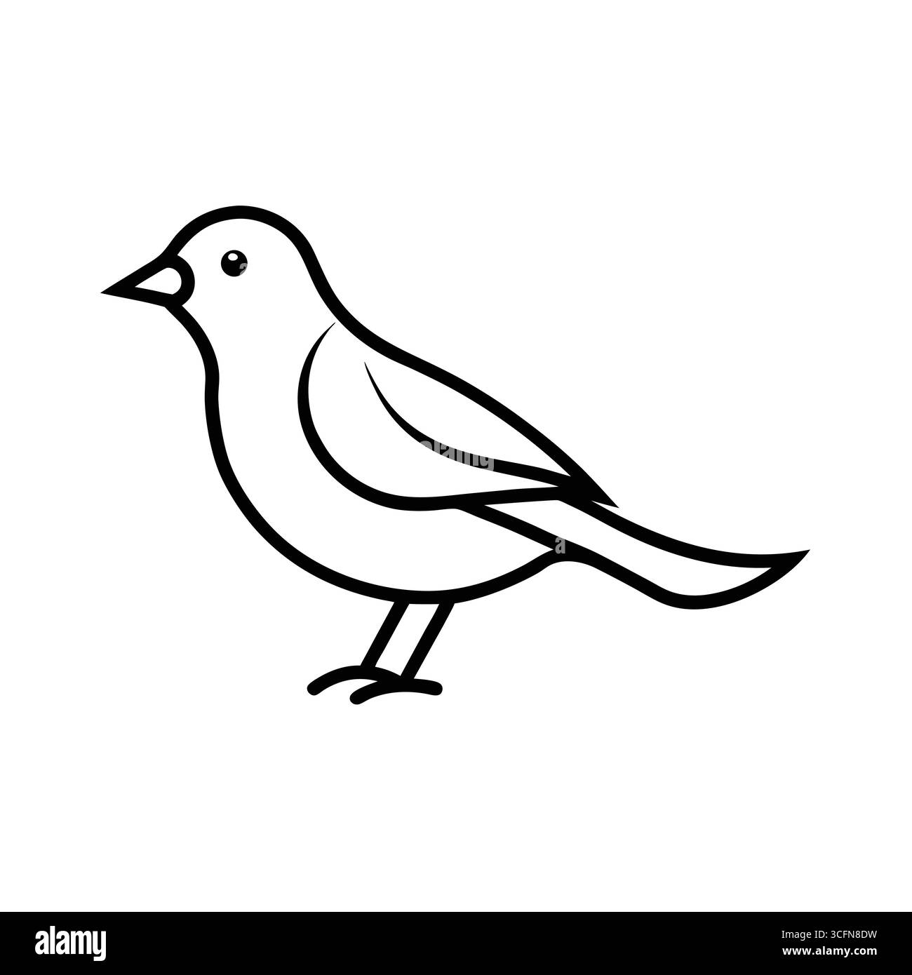 Vogelsymbol Vektor-Illustration nach auf weiß einschließen Stock Vektor