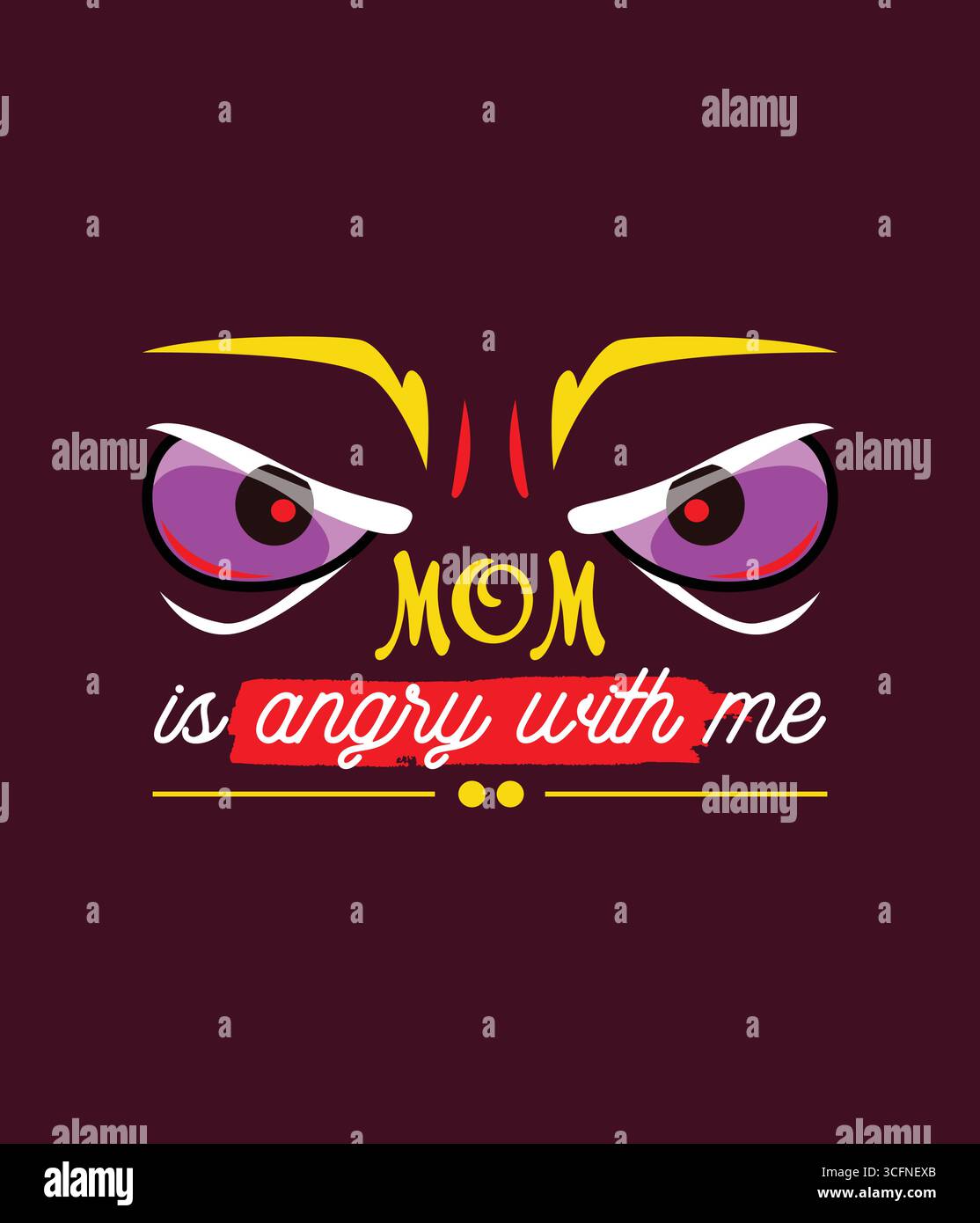 Mom ist wütend auf mein T-Shirt-Design Stock Vektor