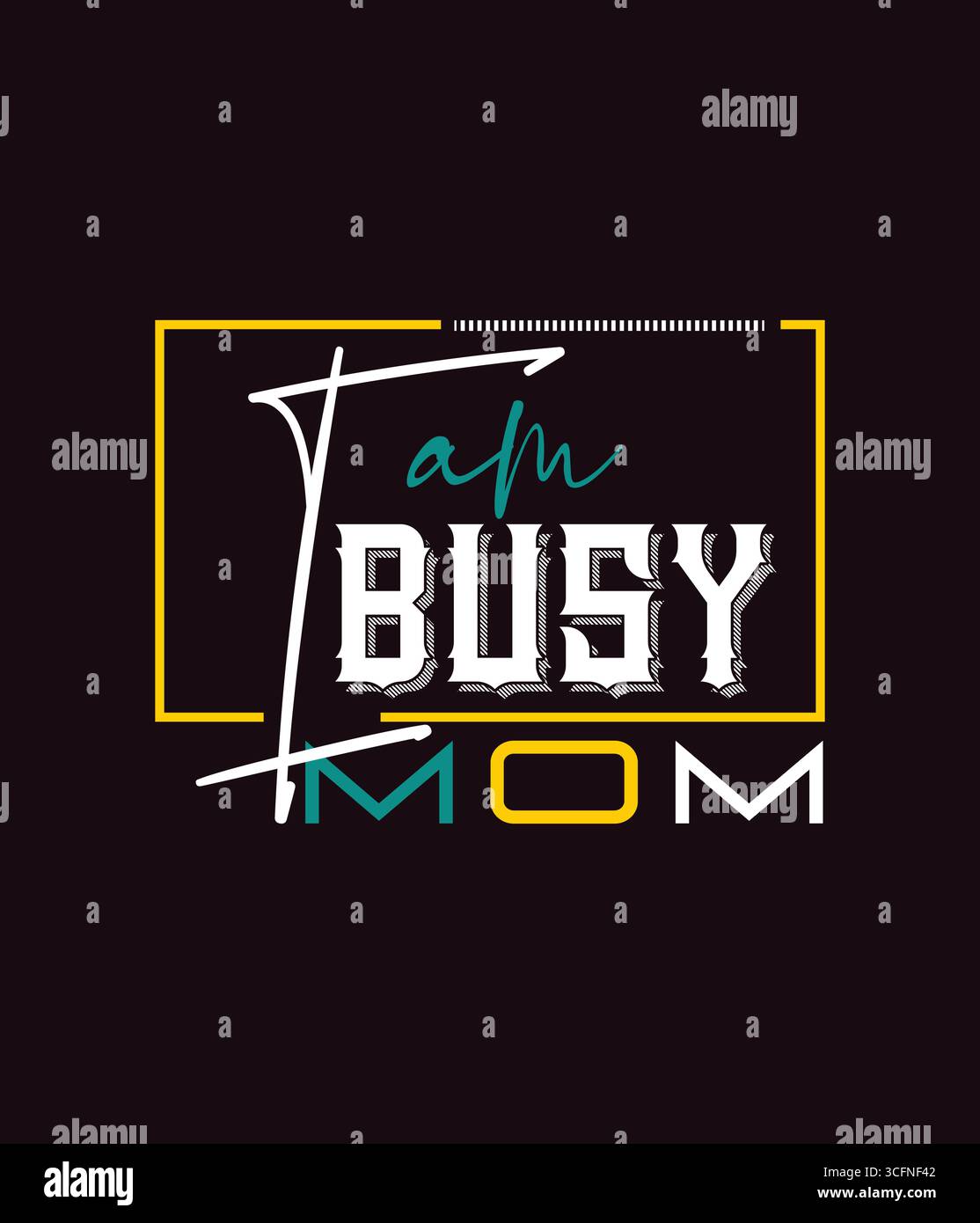 Ich bin beschäftigt mit Mom T-Shirt Design Stock Vektor