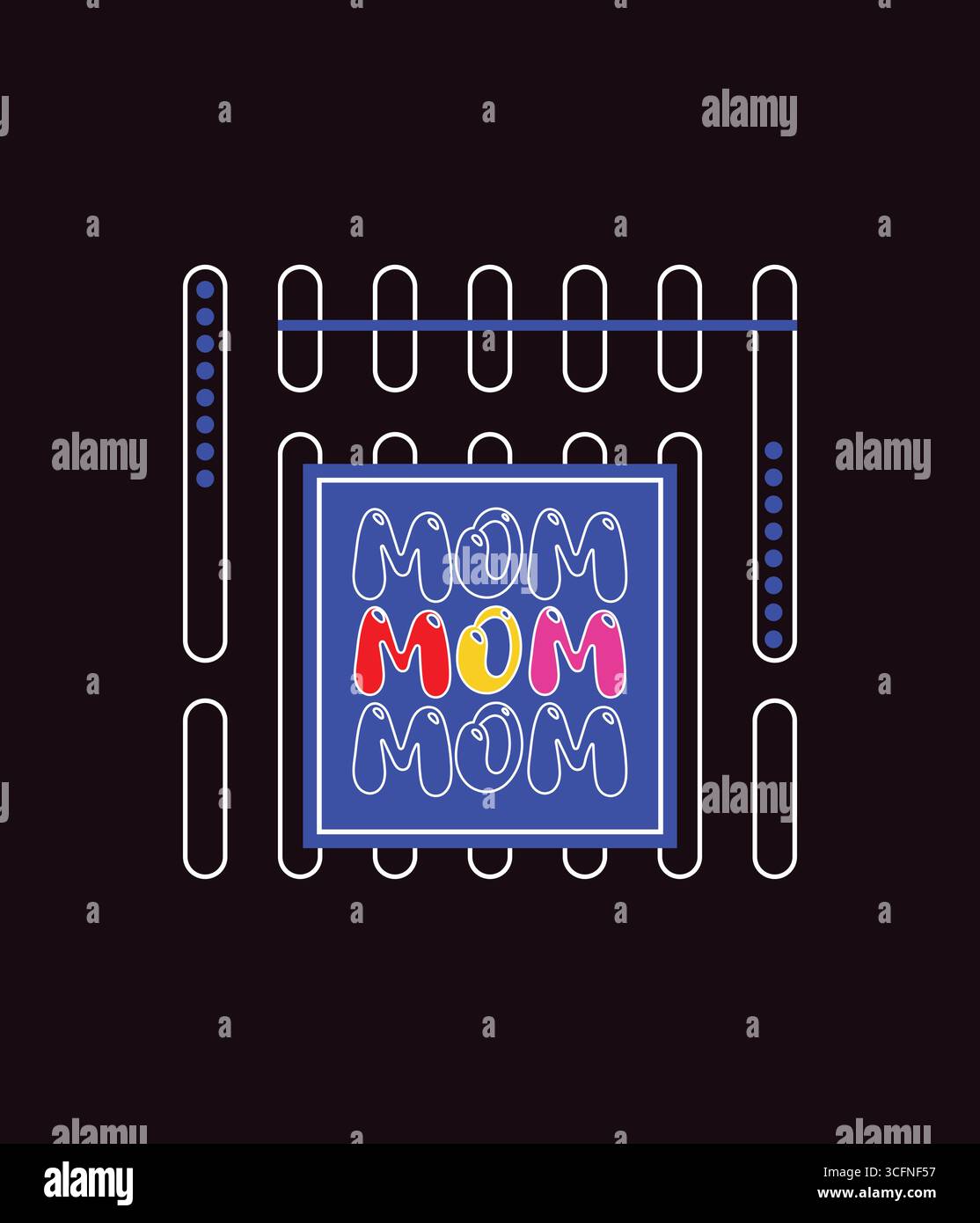 T-Shirt-Design mit dem Namen „Mama“ Stock Vektor