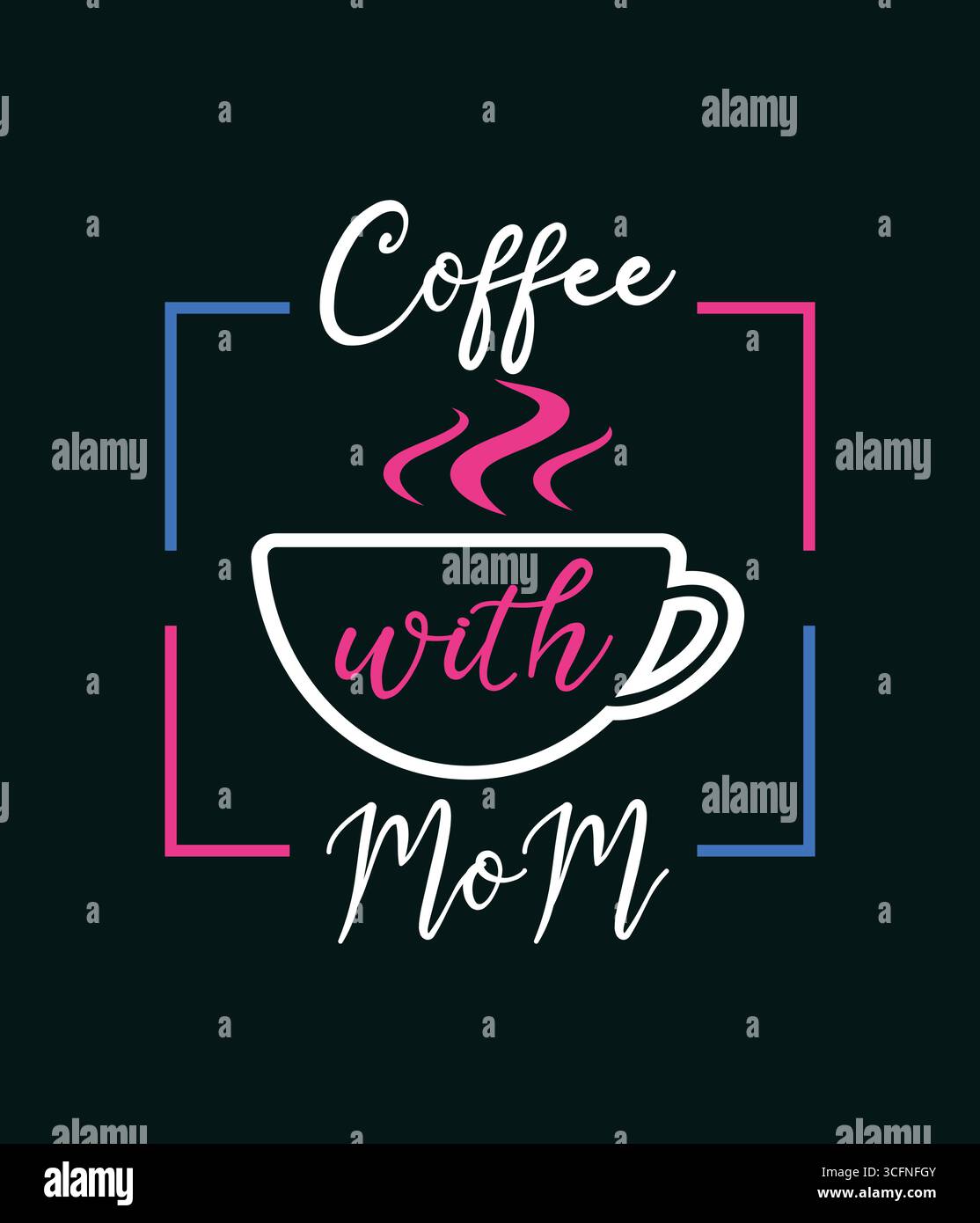Kaffee mit Mom-T-Shirt-Design Stock Vektor