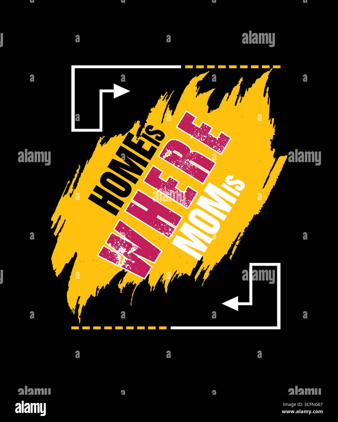 Zuhause ist, wo Mama T-Shirt-Design hat Stock Vektor