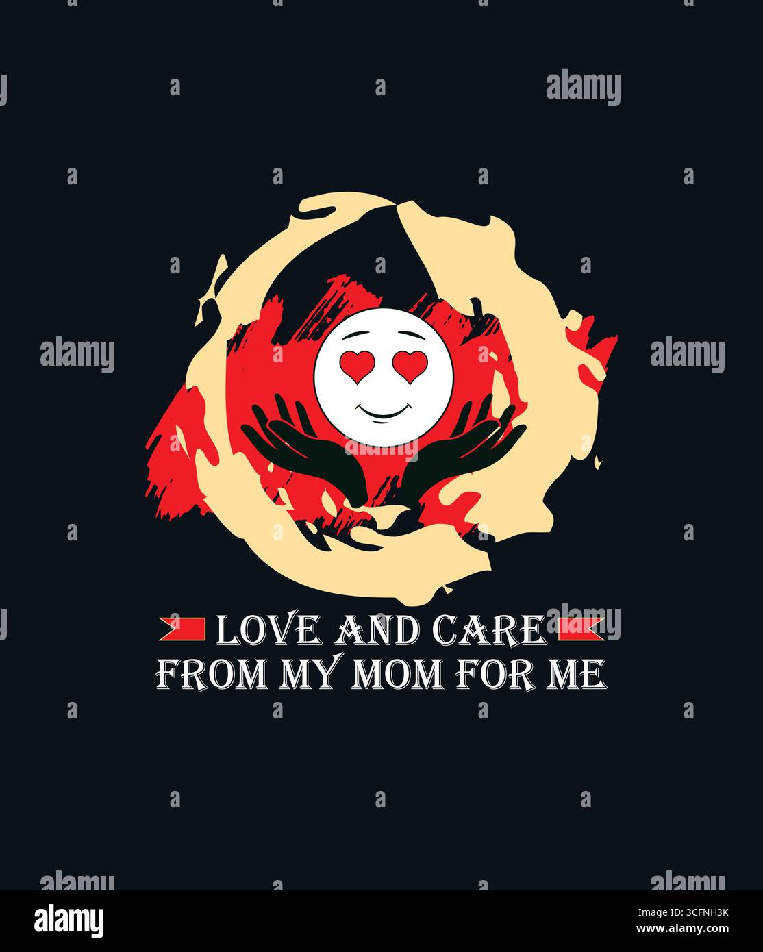 Liebe und Pflege durch das T-Shirt-Design der Mutter Stock Vektor