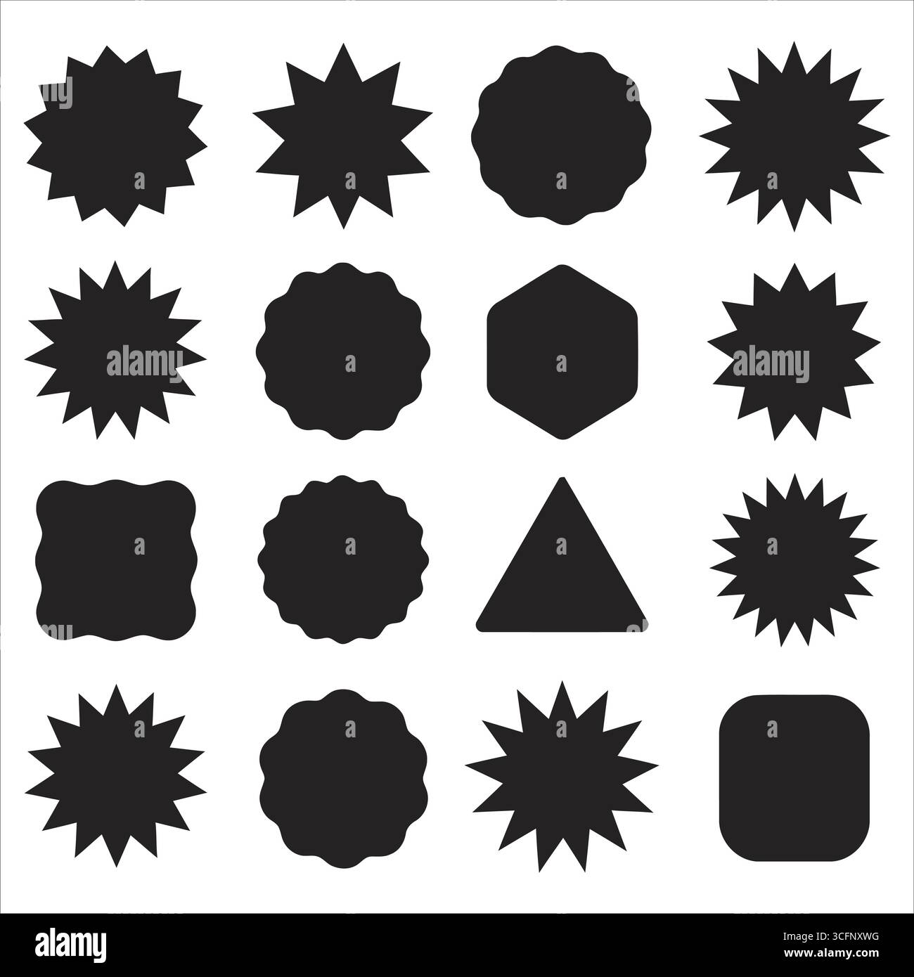Dynamic Sunburst & Starburst Formen Die Vektor-Kollektion Stock Vektor