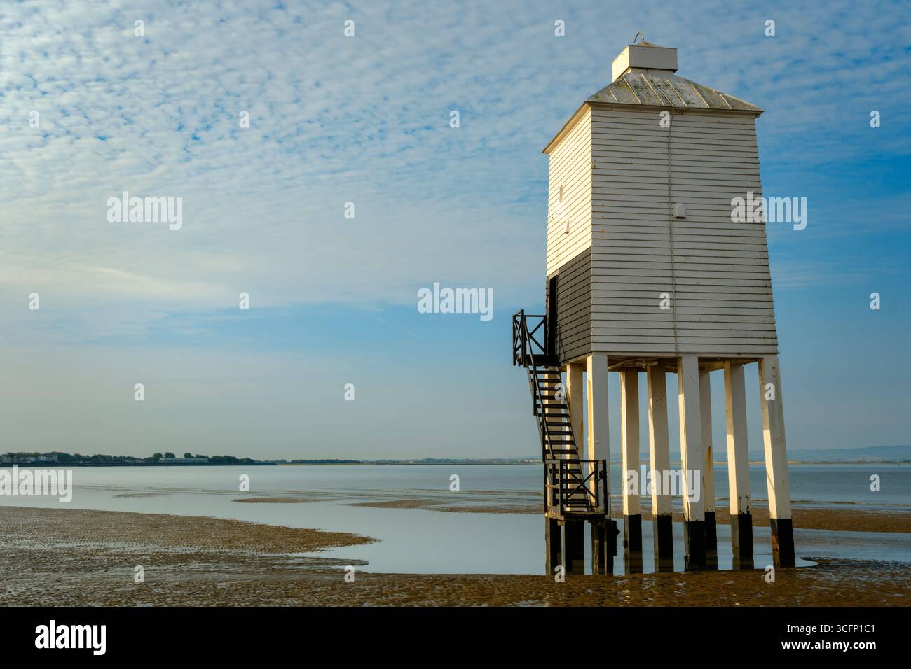Burnham-on-Sea, Somerset - der Low Lighthouse ist einer von drei historischen Leuchttürmen in Burnham-on-Sea, Somerset, England und der einzige der drei Leuchttürme Stockfoto