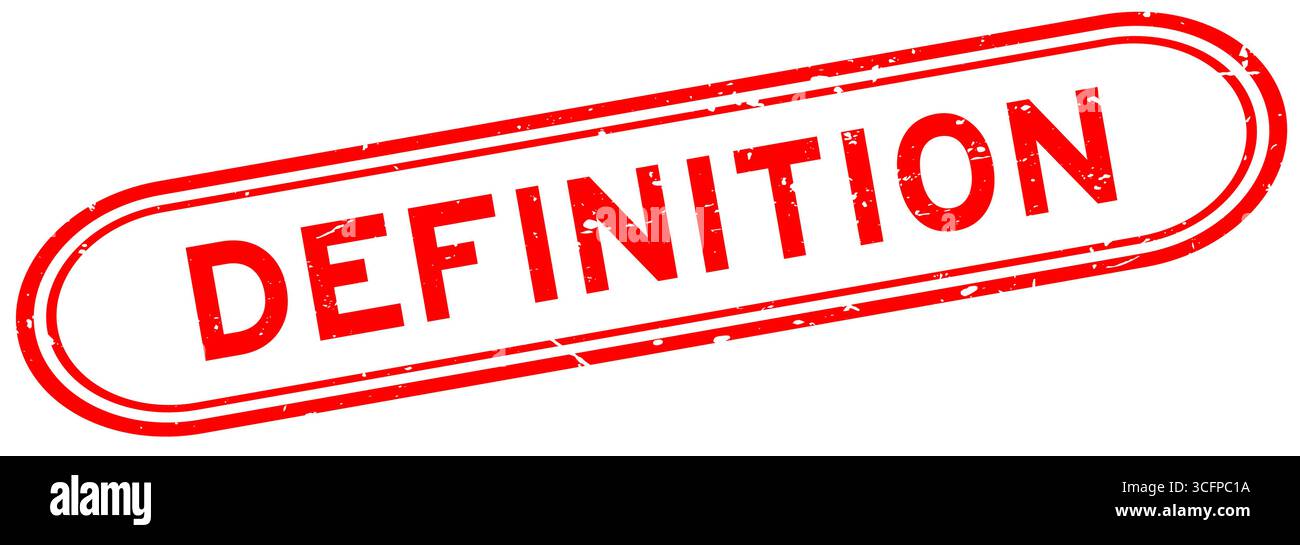 Gummisiegelstempel mit rotem Definitionswort auf weißem Hintergrund Stock Vektor
