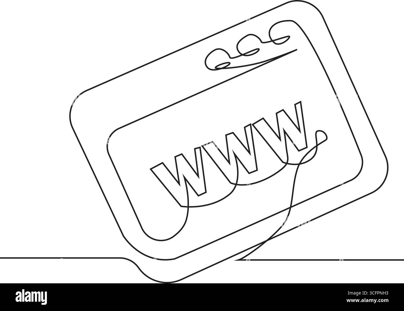 Fortlaufende Zeichnung einer Zeile einer Website. Web-Konzept. Website. Vektorabbildung Stock Vektor