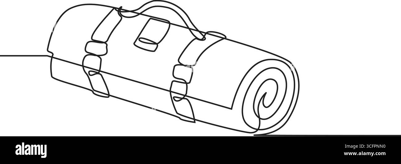 Durchgehende Linie des Steckers, Symbol der Steckdose in einer einzeiligen Vektorgrafik gezeichnet. Isolierter weißer Hintergrund. Stock Vektor