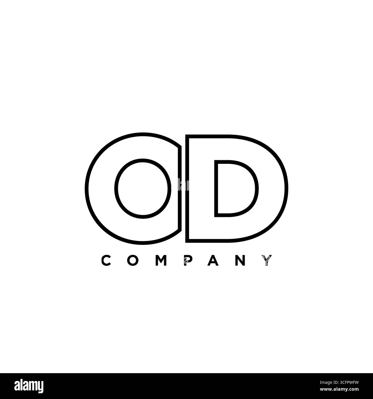 Trendige Vorlage mit O und D-Schriftzug und OD-Logo. Minimaler Monogramm-Initiallogotyp für die Unternehmensidentität. Stock Vektor