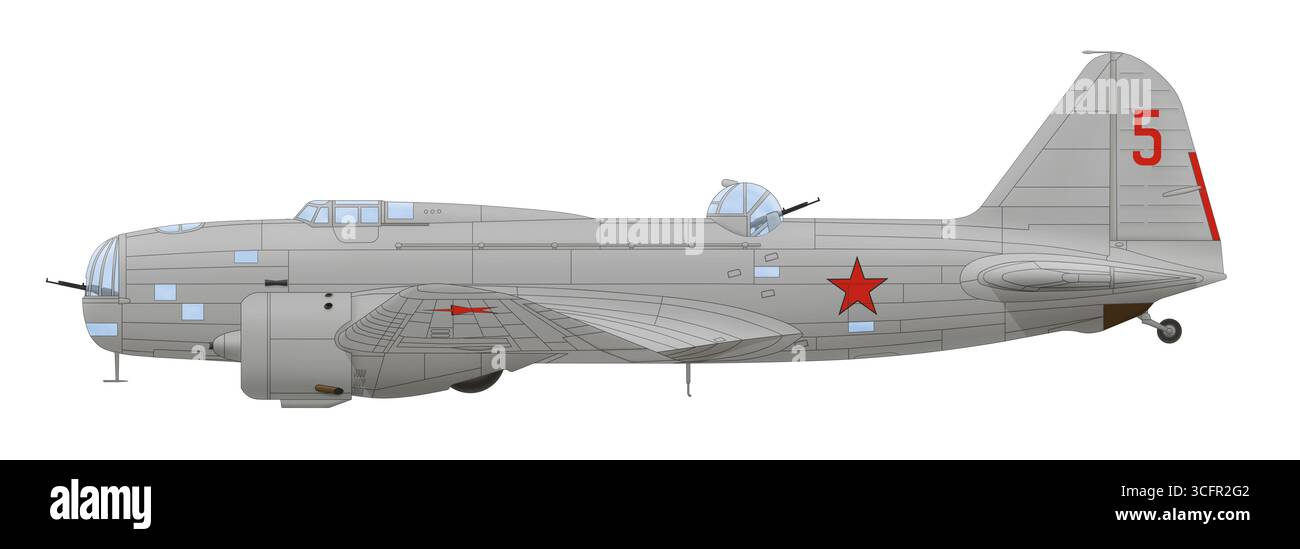 Iljuschin DB-3 des 6. Langstreckenflugregiments der sowjetischen Luftwaffe, April 1941 Stockfoto