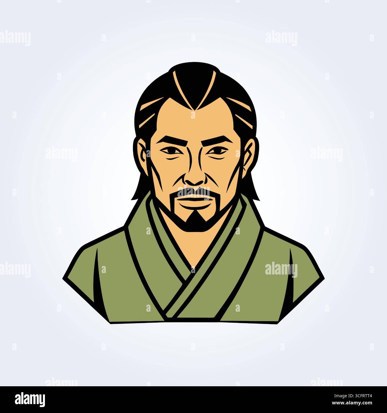 Eine Charakterdarstellung eines Samurai-Mannes Stock Vektor