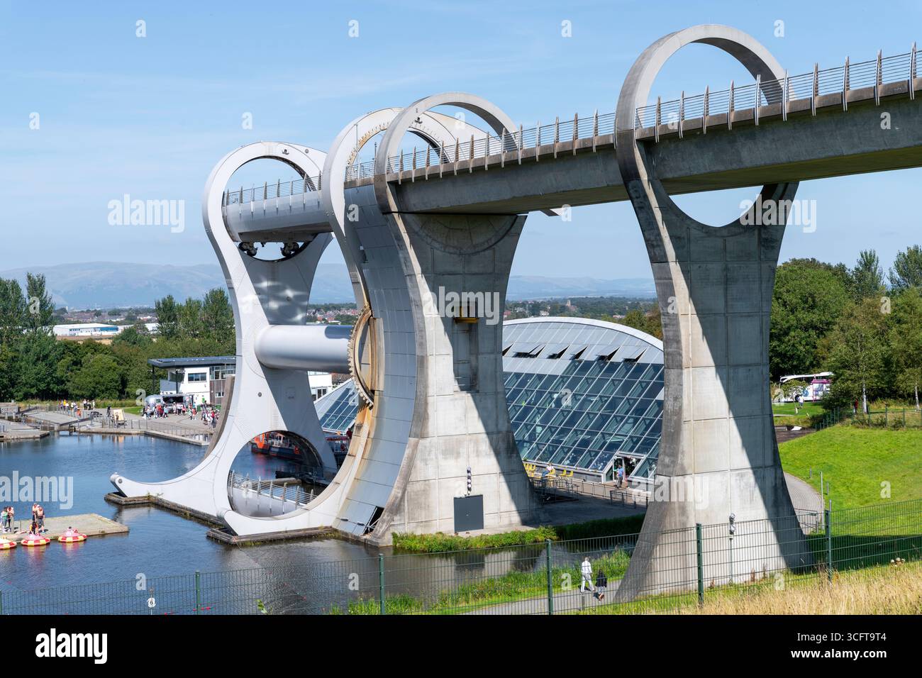 Falkirk Wheel Rotary Boat Lift, schottische Kanäle, Schottland Stockfoto