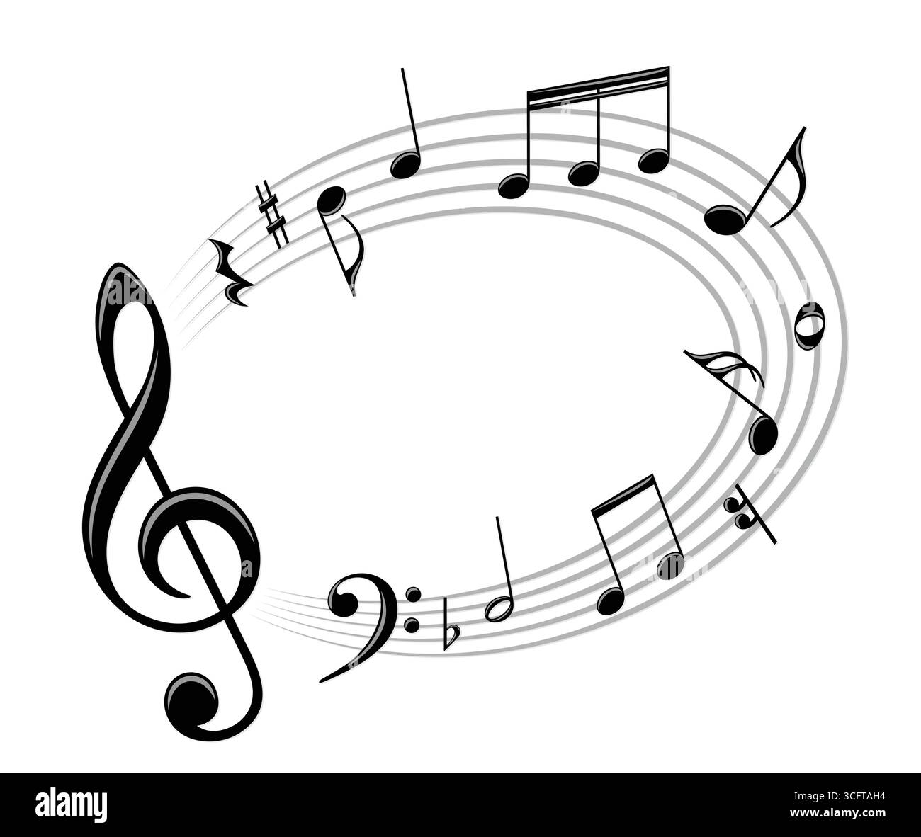 Das stilisierte Symbol mit Noten. Stock Vektor