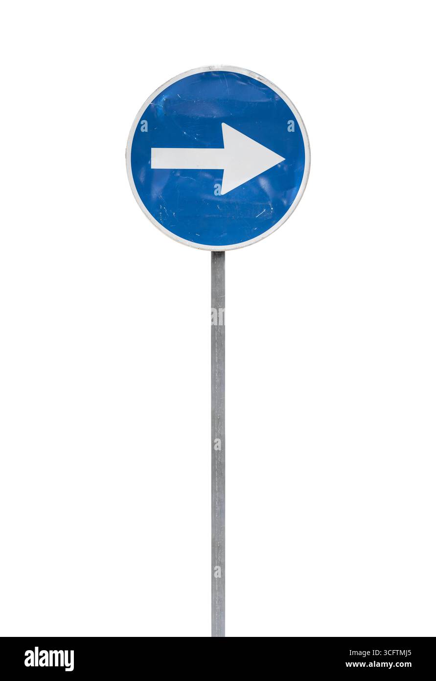 Blaues Schild Mit Pfeil Nach Rechts