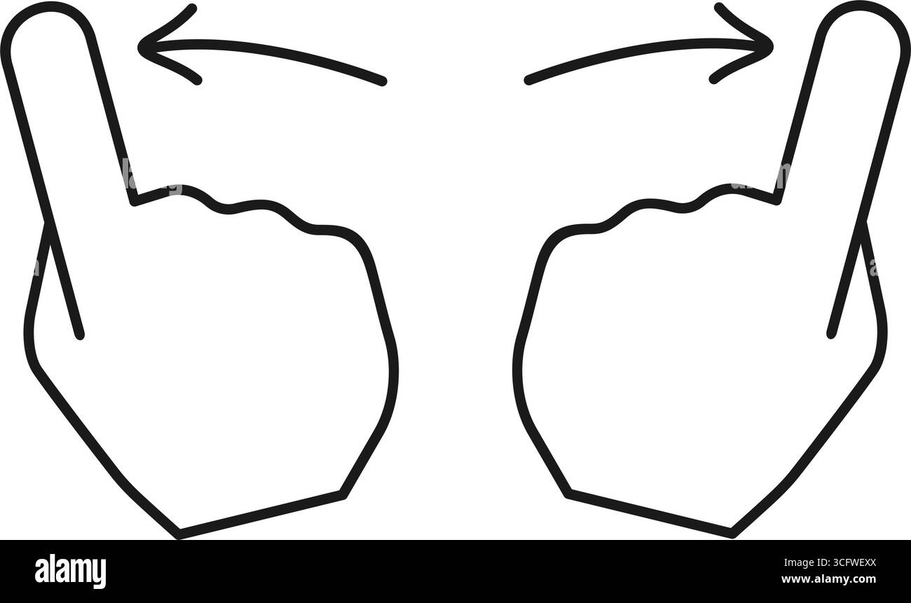 Wischen Sie nach links und nach rechts, und wischen Sie mit dem Touchscreen-Cursor nach rechts Stock Vektor