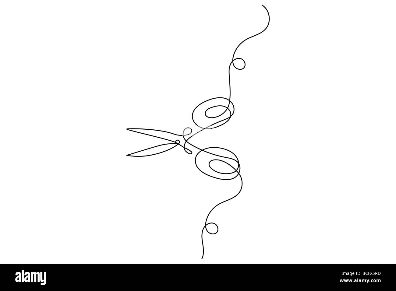 Moderne Schere durchgehende Linie minimalistische Umrissvektor Illustration Stock Vektor Moderne Schere durchgehende Linie minimalistische Umrissvektor Illustration Stock Vektor