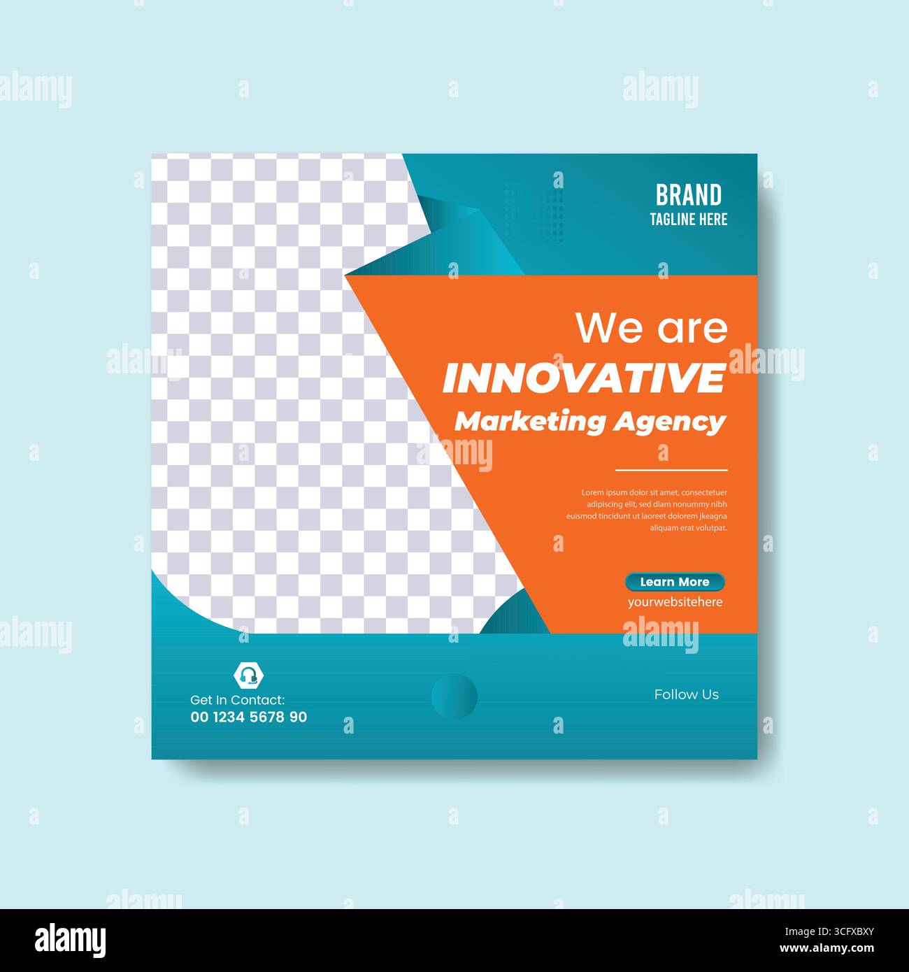 Dynamische Marketingagentur Social Media Post-Vorlage mit innovativem Platzhalter für Botschaften und Bilder Stock Vektor