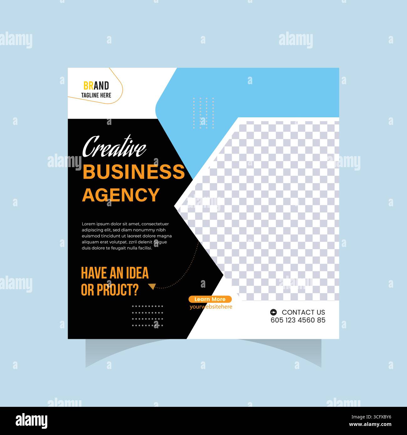 Moderne kreative Werbeagentur Social Media Post-Vorlage für Marketing und Branding Stock Vektor