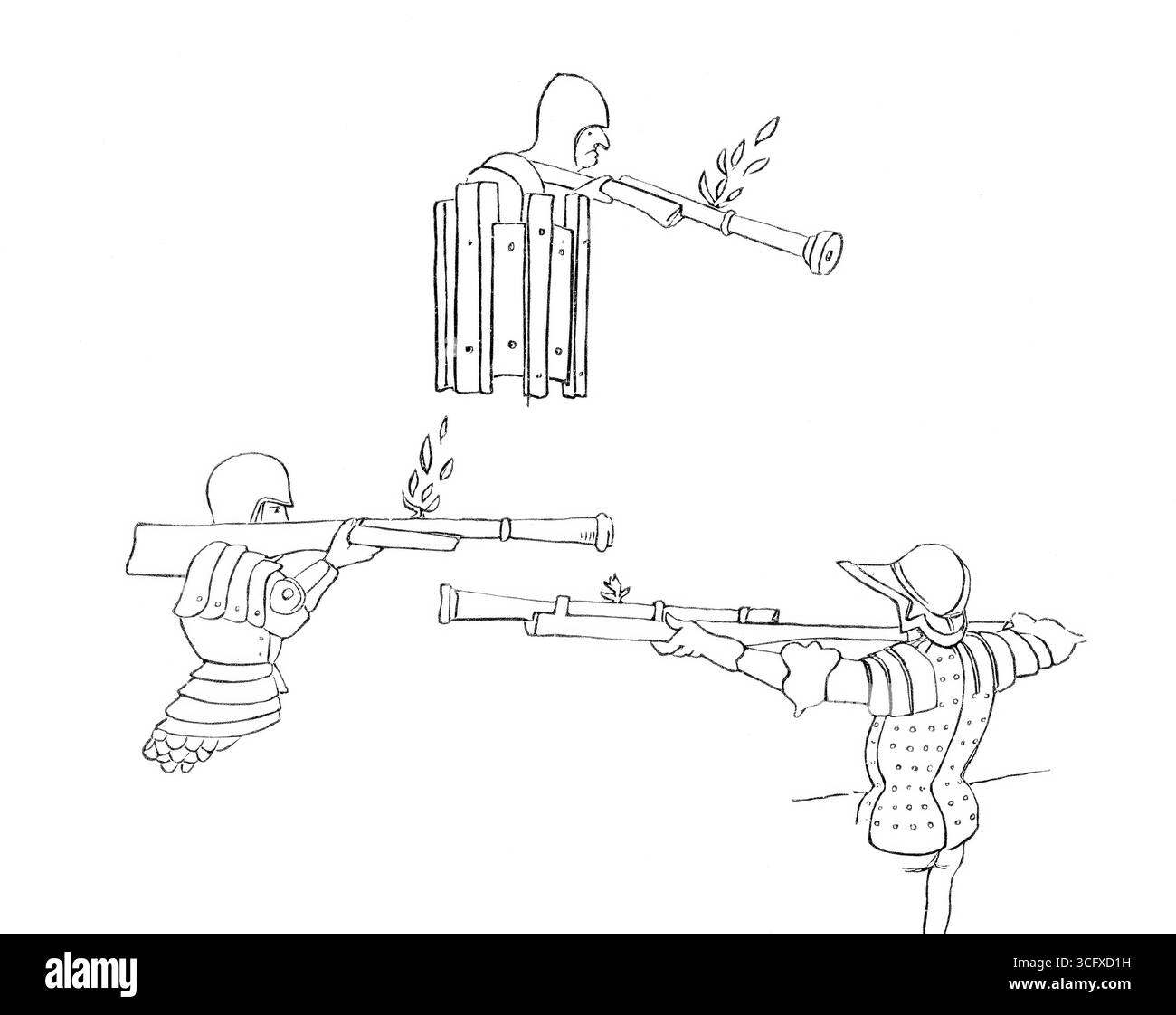 Frühe Feuerwaffen um 1472, aus dem Buch The British Army, 1868, Historical, digital restaurierte Reproduktion eines Originals aus dem 19. Jahrhundert, Rekorddatum nicht angegeben Stockfoto