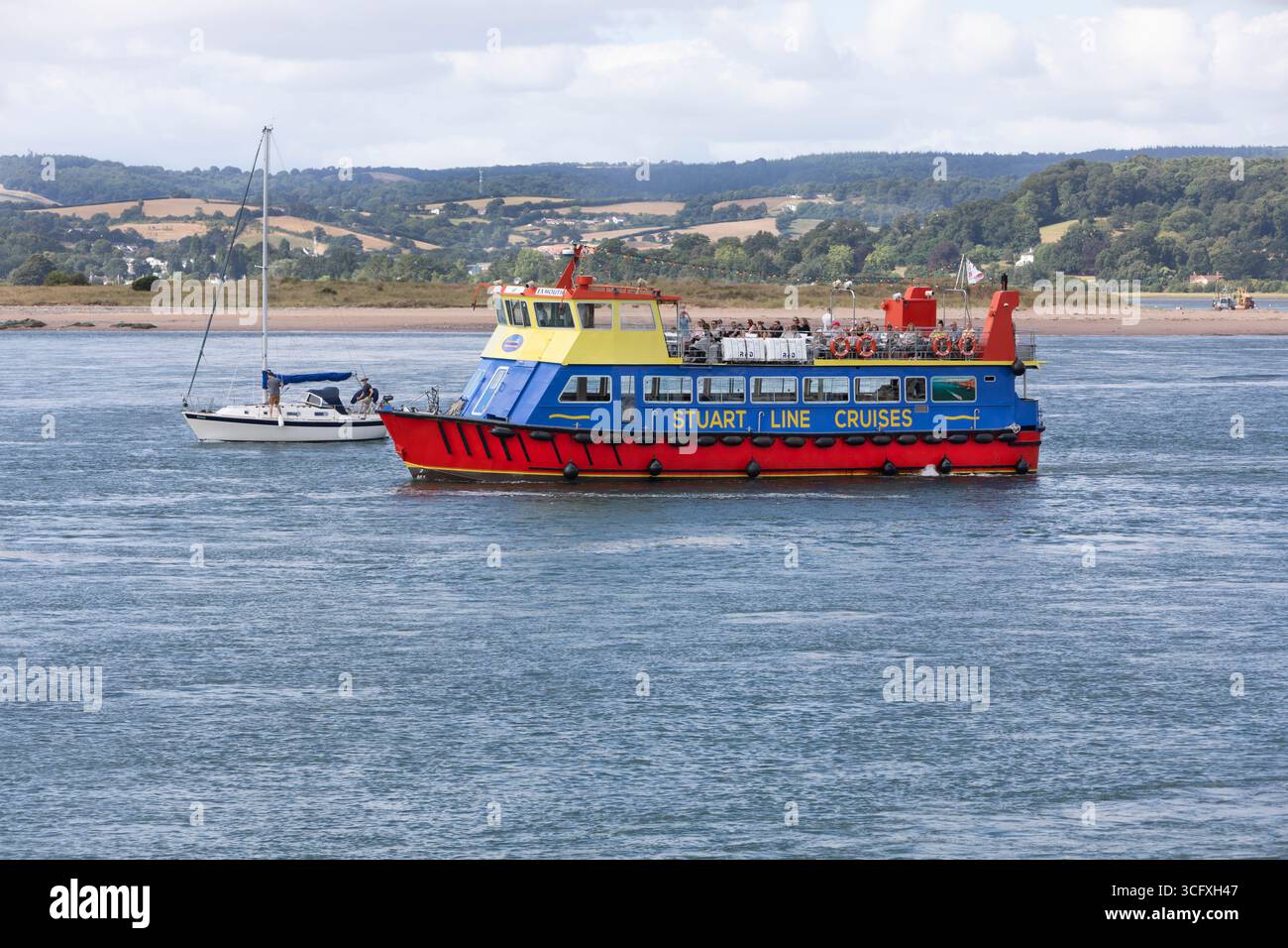 Eine Stuart Line Kreuzfahrt von Exmouth an der Mündung des Flusses exe, Exmouth, Devon. Stockfoto