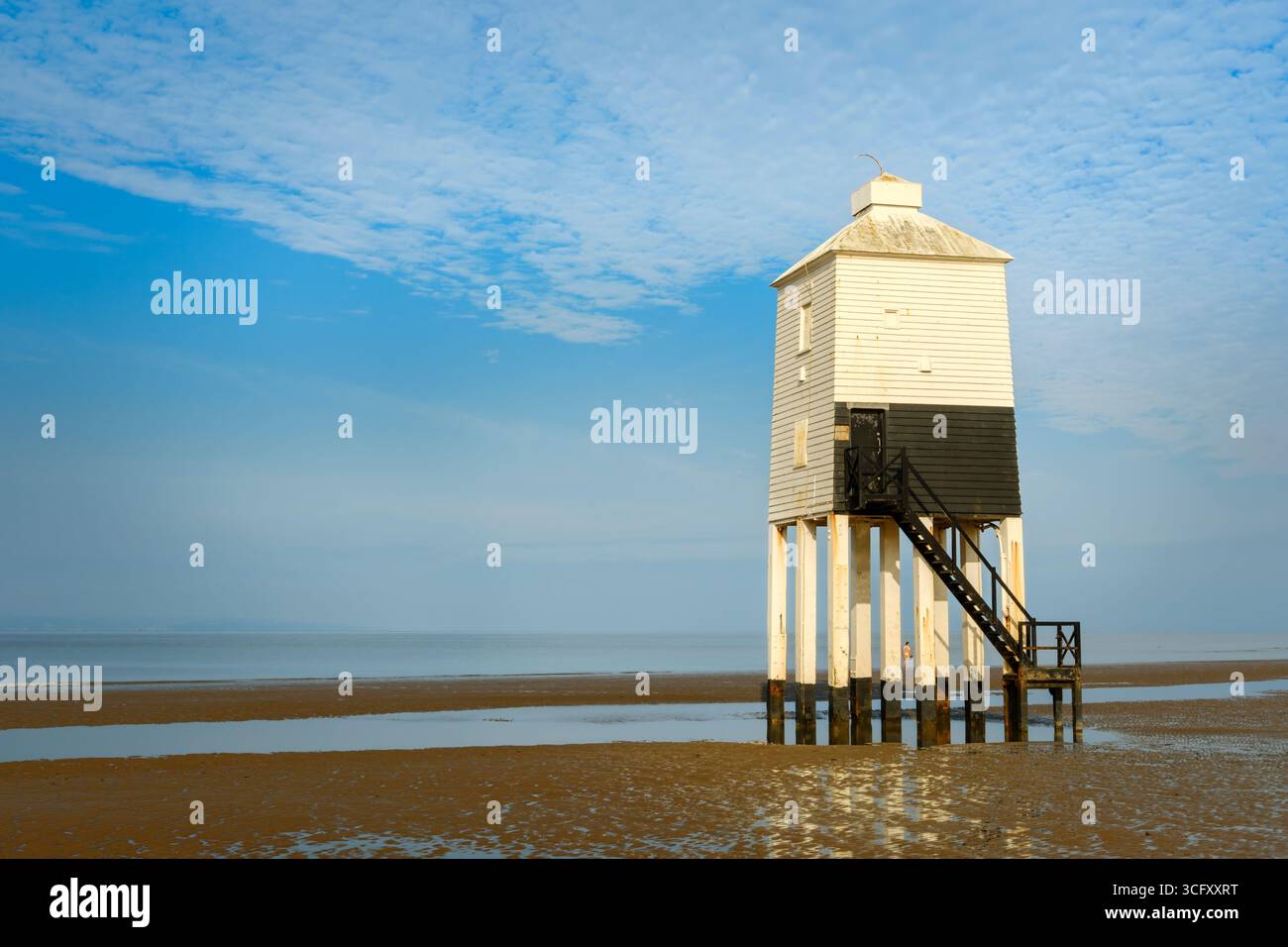Burnham-on-Sea, Somerset - der Low Lighthouse ist einer von drei historischen Leuchttürmen in Burnham-on-Sea, Somerset, England und der einzige der drei Leuchttürme Stockfoto