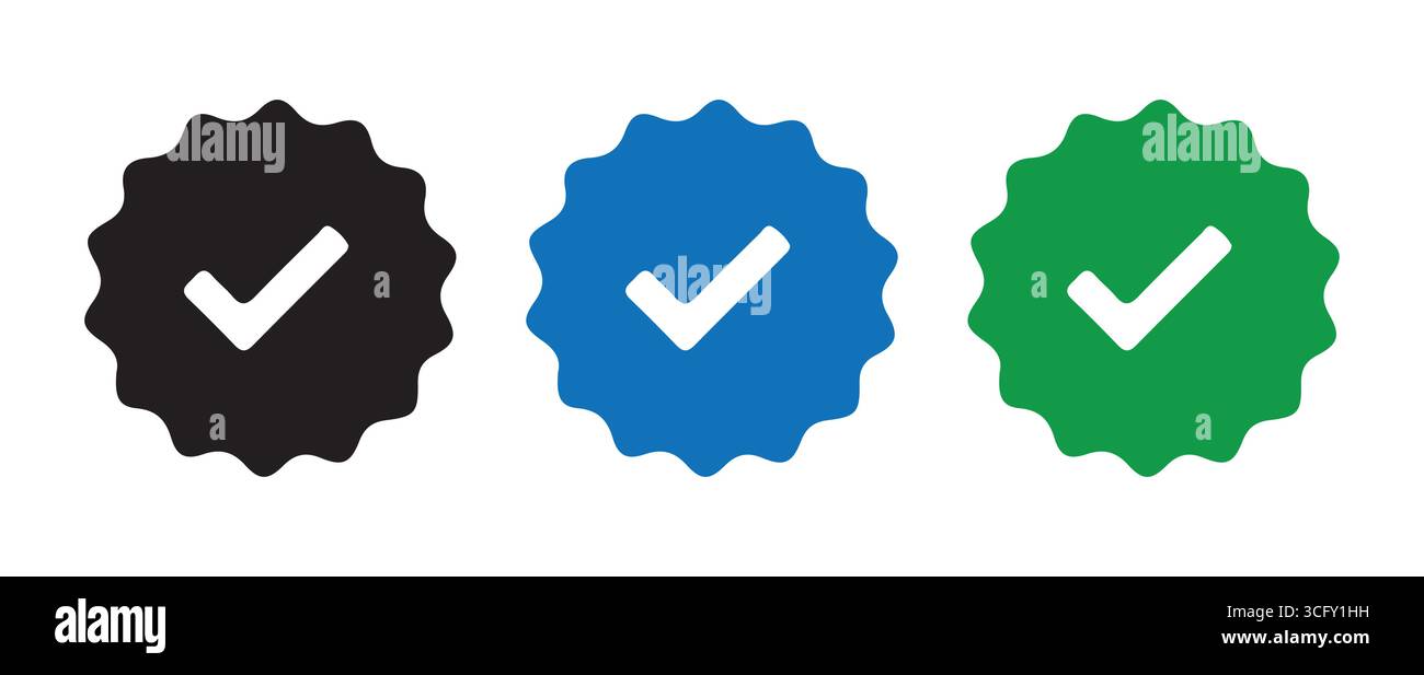 Mehrfarbiges Häkchen Zur Bestätigung Stock Vektor