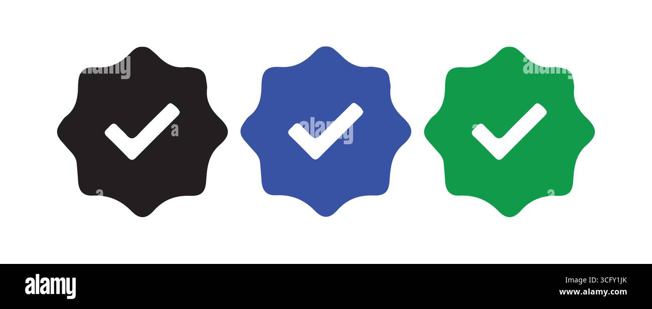 Mehrfarbiges Häkchen Zur Bestätigung Stock Vektor
