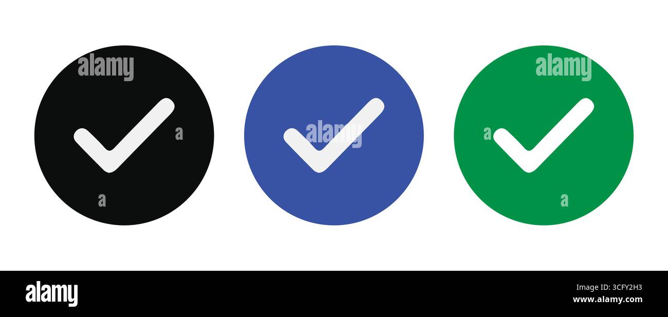 Mehrfarbiges Häkchen Zur Bestätigung Stock Vektor
