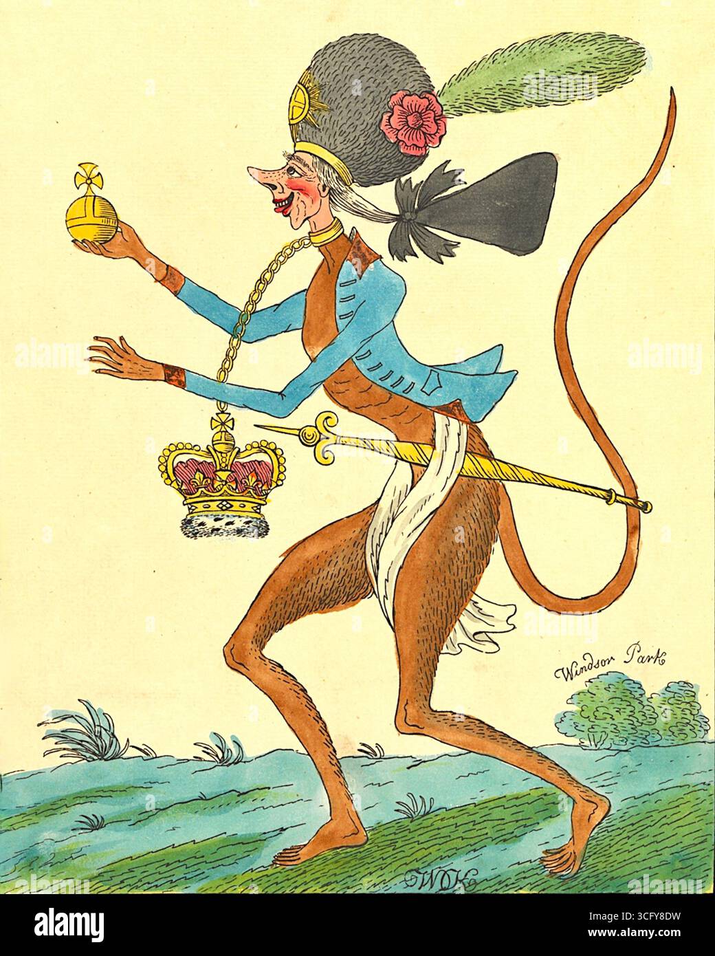 William O'Keefe - Bauer Georges Wonderful Monkey - (1795) Stockfoto