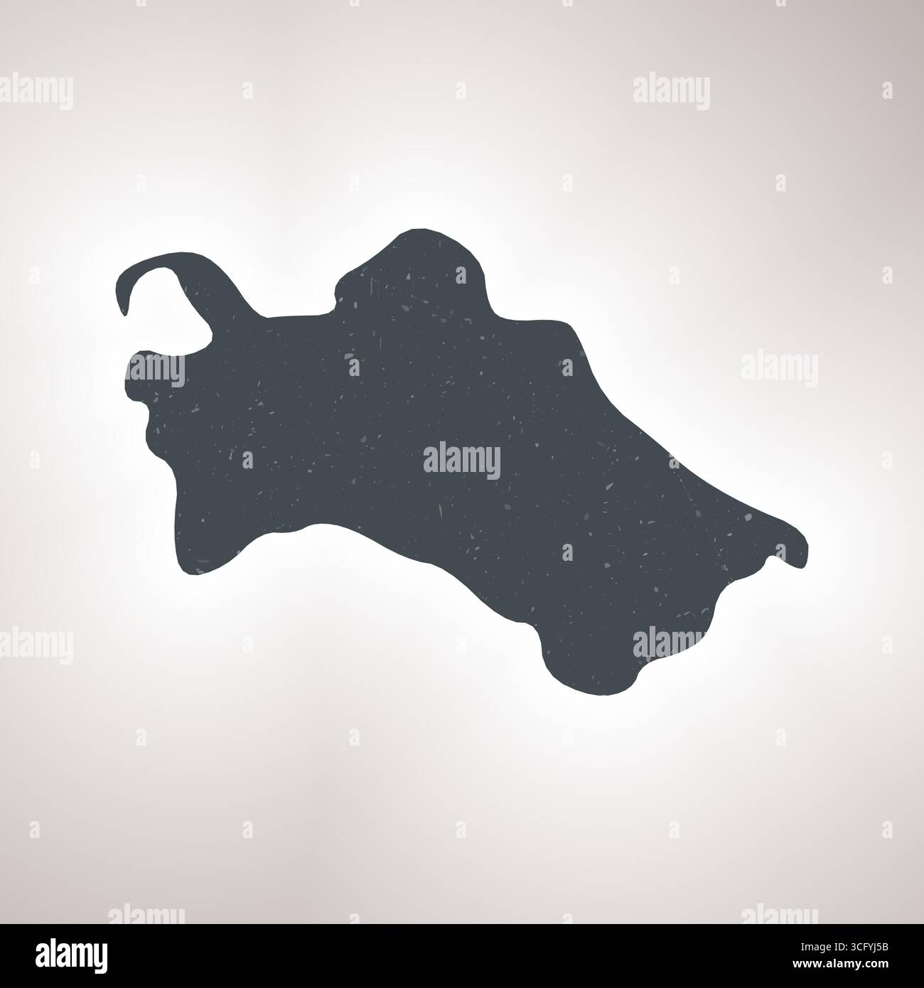 Turkmenistan-Form auf verlaufendem Hintergrund. Landkarte mit Kratzstruktur. Turkmenistan lebendiges Poster. Stilvolle Vektorillustration. Stock Vektor