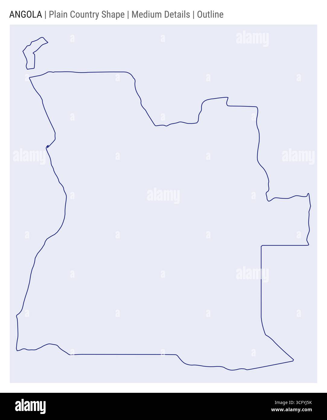 Angola einfache Landkarte. Mittlere Details. Umrissstil. Gestalt Angolas. Vektorabbildung. Stock Vektor